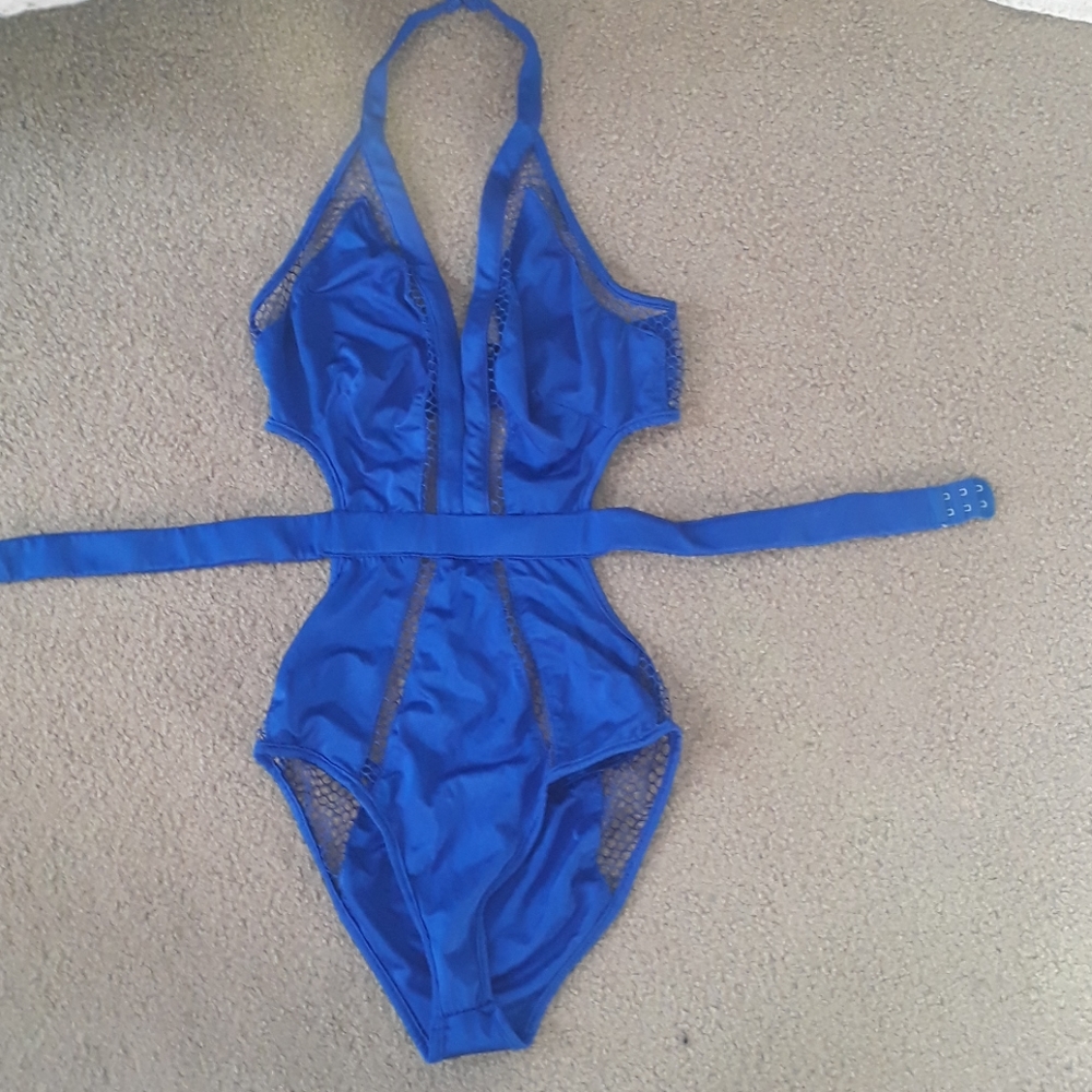 Cobalt blue one piece swimsuit